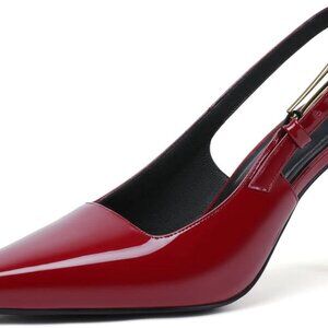 Slingback Heels Women Closed Pointed Toe Stiletto Dress Pumps for Wedding